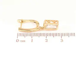 Сережки Xuping англійська застібка позолота 18K "Кришталеві підвіски" на один бік 287340 - мініатюра 2