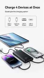 Портативна батарея Power Bank Baseus Airpow Lite Power Bank 10000mAh 22.5W Dual-Cable P10067501123-00 Black - мініатюра 7