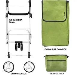 Сумка-візок ShoppingCruiser 3 Wheels Green (650071) - мініатюра 6
