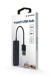 Концентратор USB Gembird 4хUSB2.0 Black (UHB-U2P4-06)