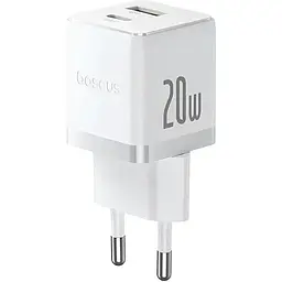 МЗП Baseus Palm Fast Charger 20W (1USB-A/1C) (P10111608) Moon White