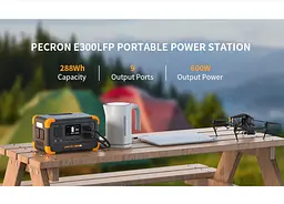 Портативна зарядна станція Pecron E-300-LFP 600 W 288Wh LiFePO4, LCD, APP Control - мініатюра 6