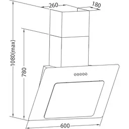 Витяжка похила Pyramida NRX 60 (800) B GBL [142793] - мініатюра 6
