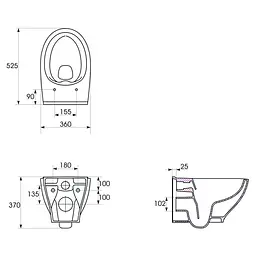 Підвісний унітаз Cersanit Moduo з сидінням duraplast Slim WRAP K701-262 - мініатюра 2