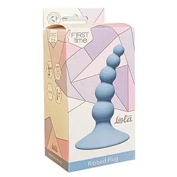 Анальна пробка Lola Games Ribbed Plug 10.5 см (блакитний) - мініатюра 4