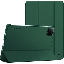 Чохол-книжка на планшет Xiaomi Pad 7/7 Pro/8/8 Pro, Flex Case, dark green, протиударний, обкладинка з трискладовою підставкою та авто. пробудженням для планшета 11.2 , шкіряний, на магніті, ArmorStandart (ARM84453) - мініатюра 2