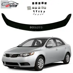 Дефлектор капоту мухобійка для Kia Cerato 2013- Євро Кріплення (Vip Tuning) KA52