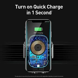 Держатель BASEUS Auto Lock Light Electric Holder with Wireless Charger 15W (WXHW03-01) - мініатюра 3