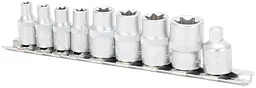Набір головок TORX E 1/4 на планці 9 предметів AmPro T33204