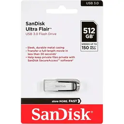 USB флеш-накопичувач SanDisk Ultra Flair 512GB USB-A 3.0 Silver/Black (SDCZ73-512G-G46) [133573] - мініатюра 5
