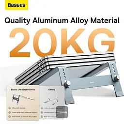 Підставка для ноутбуку Baseus UltraStable (4-Gear Adjustable) (B10053100811-00) Space grey - мініатюра 6