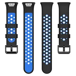 Силіконовий ремінець Primo Perfor Classic для фітнес браслета Xiaomi Smart Band 7 Pro Black-Blue - мініатюра 3