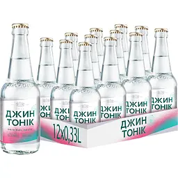Упаковка напою слабоалкогольного Оболонь Джин Тонік 8% 3.96 л (0.33 л х 12 шт.)