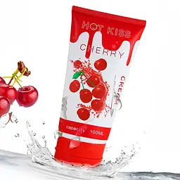 Гель-лубрикант зволожуючий їстівний Hot Kiss на водній основі зі смаком вишні 100 мл - мініатюра 2