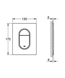 Панель змиву для прихованого бачка Grohe Arena Cosmopolitan S 37624AL0, Графит - мініатюра 2