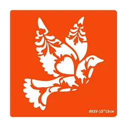 Трафарет для біо-тату Пташка Fresh Tattoo d029-15*15см, розмір 15х15см