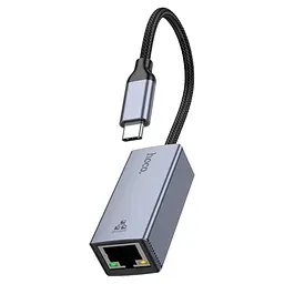 Контролер HOCO UA37 USB 3.0 to Ethernet - Мережевий адаптер 10/100/1000Mbps з дротом, Black, Blister Q100