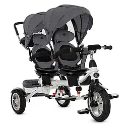 Дитячий триколісний велосипед Turbo trike MT 1004DUOS-2 сірий