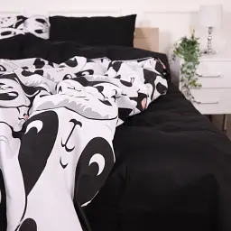 Підковдра MirSon Бязь 17-4850 Panda 110 x 140 см чорно-біла (2200009584695) - мініатюра 5