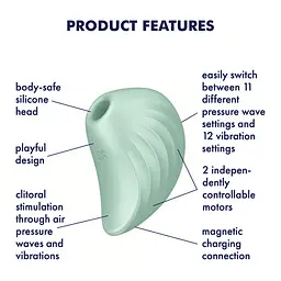 Вакуумний кліторальний вібратор Satisfyer Pearl Diver Mint салатовий - мініатюра 4