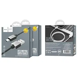 USB Cable Hoco U49 Refined Steel MicroUSB White 1.2m - мініатюра 2