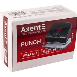 Діркопробивач для паперу Axent Welle-2 з пластиковим верхом 30 аркушів червоний (3830-06-A) - мініатюра 5