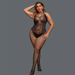 Сексуальний бодістокінг з відкритим доступом та відкритою спиною L-XXL Чорний