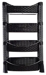 Етажерка 4-х ярусна Violet House 0740 Ротанг Гелаксі Black (7035364)