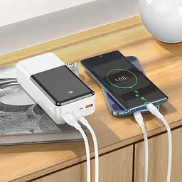 Універсальна зарядна батарея Hoco J108B 30000mAh Universe 22.5W (Білий) - мініатюра 5