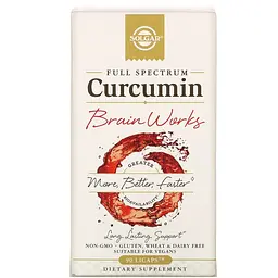 Куркумін для мозкової діяльності Solgar Full Spectrum Curcumin Brain Works 90 рідких капсул (2022-10-2996) - мініатюра 2