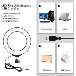 Кільцева USB RGBW LED лампа Puluz PKT3047B 6.2"+ настільне кріплення - мініатюра 2