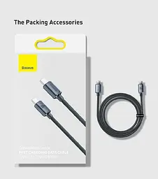 Кабель Baseus Crystal Shine Series Fast Charging Data Cable Type-C to Type-C 100W 2m CAJY000701 Black - мініатюра 4