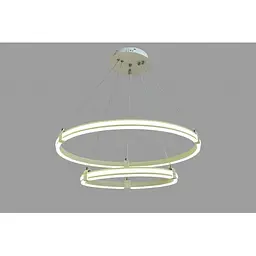 Linisoln 9803-2, біла підвісна LED-люстра з двох кілець 60×40 см, 75 Вт, 3000-6000 К - мініатюра 2