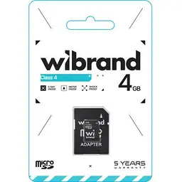 Карта пам'яті Wibrand 4GB microSD class 4 (WICDC4/4GB-A) - мініатюра 2