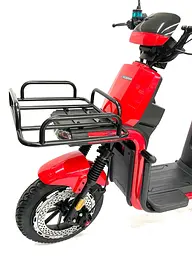 Електроскутер Вантажний з двома великими багажниками Crosser SUPER MAX 1200W | 60V30AH Li-Fe | USB зарядка Червоний  - мініатюра 11