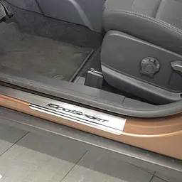 Накладки на пороги для Ford EcoSport 2013-2022 Нержавіюча сталь із загином та Логотипом 4 шт (Premium P-FO31) - мініатюра 3