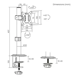 Кронштейн Brateck LDT66-C01 - мініатюра 11