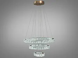 Люстра LED Diasha 7201-8A/580+400+200G кільцева, 66W, золото, регульована висота, пульт ДУ, IP20, сучасний стиль для дому