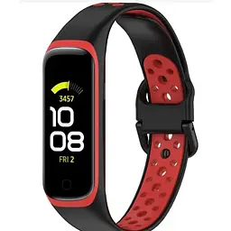 Ремінець DK Silicone Sport Band Nike для Samsung Galaxy Fit2 (R220) (black / red) - мініатюра 2