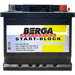 Автомобільний акумулятор BERGA Start Block 6СТ-45Ah АзЕ 400A (EN) 545412040 - мініатюра 2