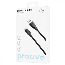 Кабель Proove Striped Silicone USB to Type-C (1m) black (CCSS60001201) - мініатюра 2