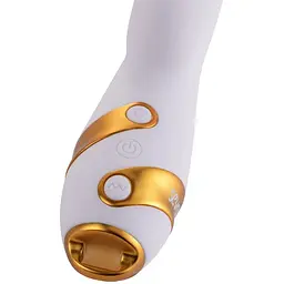 Вібратор-кролик з флогером Lockink Sevanda Whip Vibrating Massage Wand - White & Golden - мініатюра 5