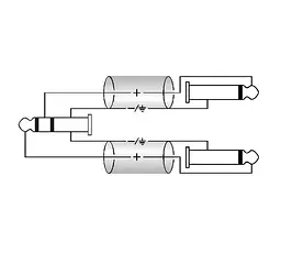 Коммутационный кабель Mini-Jack — 2хJack 6,3 1м KLOTZ AY5-0100 - мініатюра 3