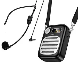 Портативна колонка з гарнітурою HOCO L23 Lemony speaker with wired microphone, 5W, Black - мініатюра 3