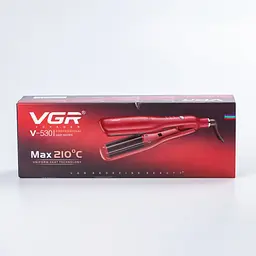 Плойка-гофре VGR V-530 глибока хвиля з керамічним покриттям, червоний VGR HPV530 - мініатюра 9