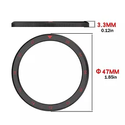 Безель металевий Sikai для смартгодинника Xiaomi Watch S3/S4 Black-red + захисне скло - мініатюра 7