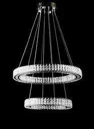 Підвісна світлодіодна люстра Splendid Ray L8045/400+600/2 LED (CH+clear), 2 кільця, хром, 40-60 см - мініатюра 2