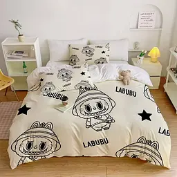 Постільна білизна 3D полуторна з мікросатину Labubu №10 31617 150х215 см 70х70 см