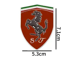 Емблема Ferrari 71×53мм Червона метал (на скотчі) - мініатюра 2
