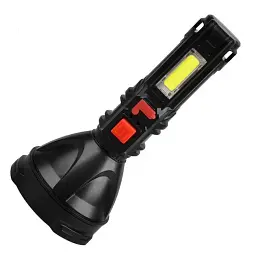 Ліхтар ручний L-830 чорний з USB з бічним світлом 2в1 на акумуляторі - мініатюра 2